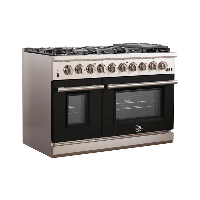 FORNO Capriasca 48″ Gas on Gas Range FFSGS6260-48BLK09K