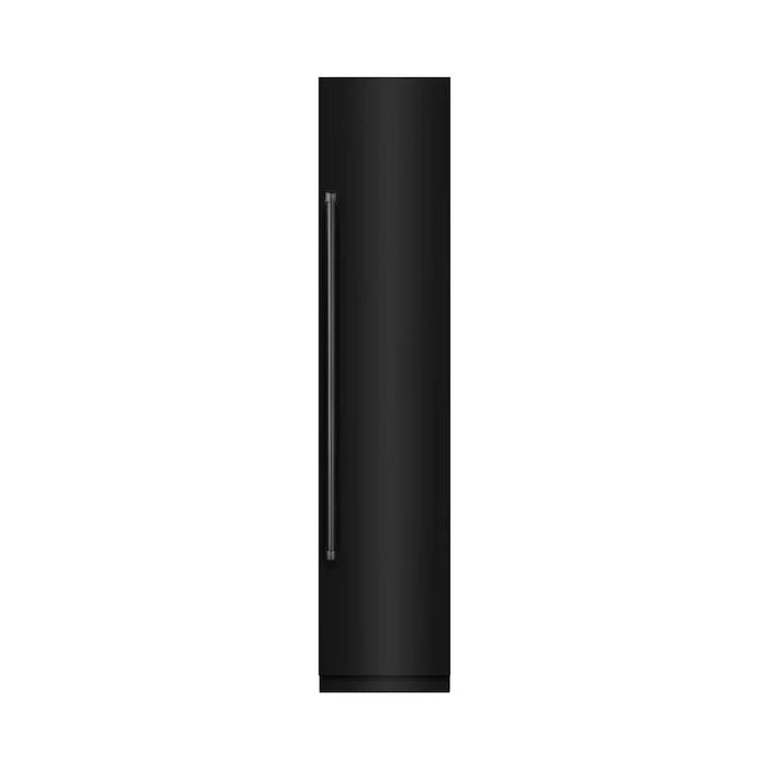 ZLINE 18" Right Hinge Column Freezer Black Stainless Steel, Graphite Gray Interior RCFVR-BS-1809K