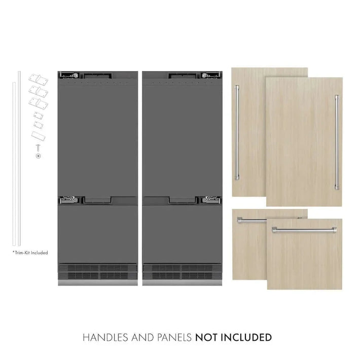 ZLINE 60" Panel Ready Built-In Bottom Freezer Refrigerator,Water Dispenser, Ice Maker,Graphite Gray, GRBIV-6009K