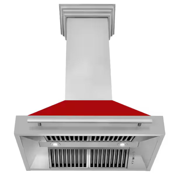 ZLINE 36" Autograph Stainless Red Matt Wall Range Hood 8654STX-RM-3609K