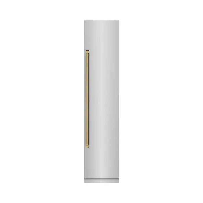 ZLINE 18" Right Hinge Column Freezer Stainless Steel, Graphite Gray Interior Champagne Bronze RCFVRZ-30418-CB09K