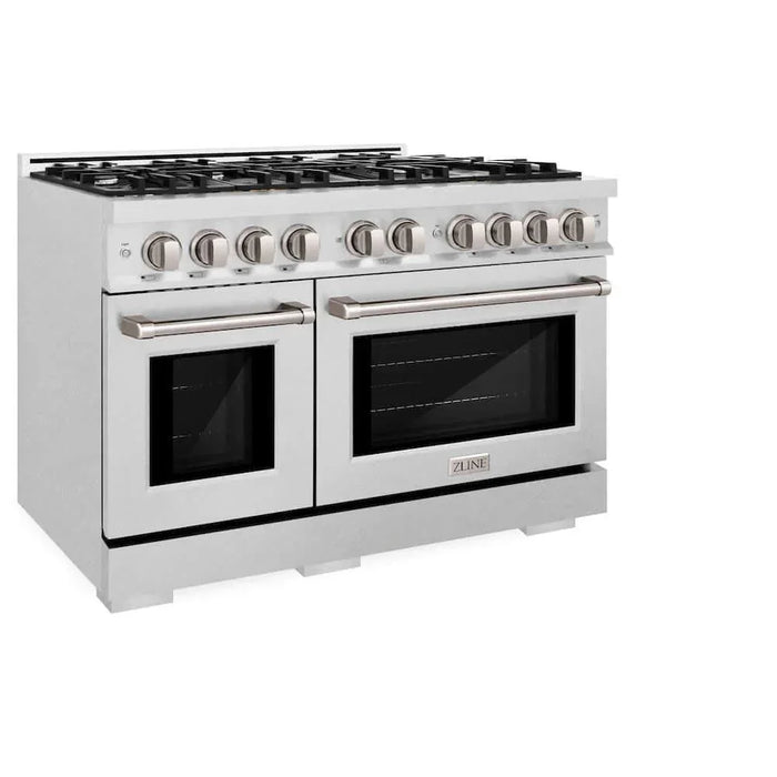 ZLINE 48" Select Dual Fuel Range Gas Cooktop Electric Convection Oven DuraSnow® Stainless Steel HDRS-4809K