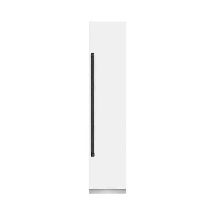 ZLINE 18" Right Hinge Column Freezer White Matte Stainless Steel, Graphite Gray Interior Matte Black RCFVRZ-WM-18-MB09K