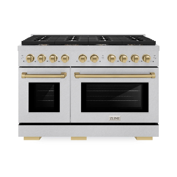 ZLINE 48"Paramount Dual Fuel Range DuraSnow® Champagne Bronze SDRSZ-48-CB09K