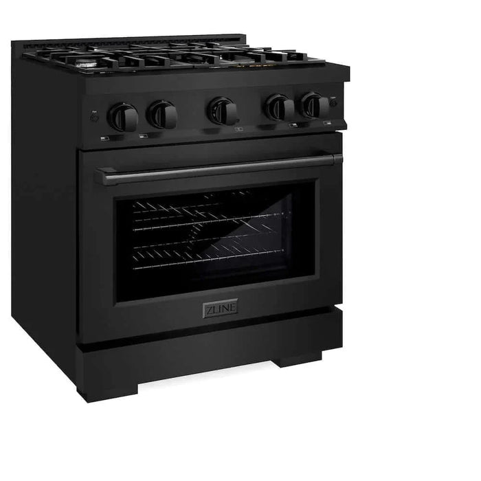 ZLINE 30" Select Dual Fuel Range Gas Cooktop Electric Convection Oven Black Stainless Steel HDRB-3009K