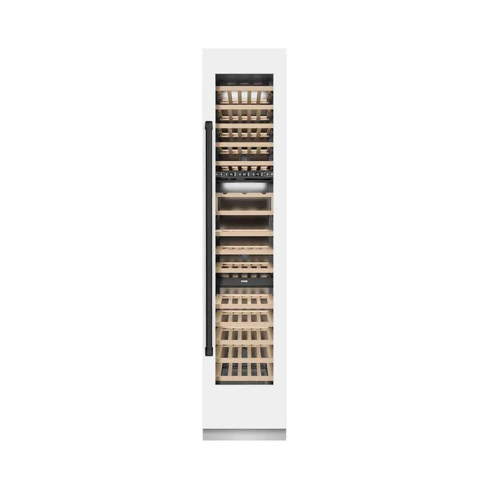 ZLINE 18"Triple Zone 68 Bottle Right Hinge Column Wine Cooler, White Matte Stainless Steel Matte Black RCWVRZ-WM-18-MB09K