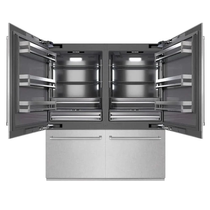 ZLINE 72" Built-In Bottom Freezer Refrigerator,Water Dispenser, Ice Maker, DuraSnow® Stainless Steel Graphite Gray GRBIT-SN-7209K