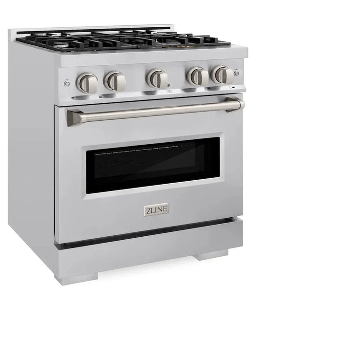 ZLINE 30" Dual Fuel Range, Gas Cooktop, Electric Convection Oven Stainless Steel, CDR3009K