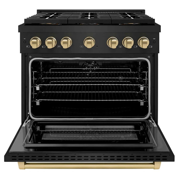 ZLINE 36" Paramount Gas Range DuoPro™ Cooktop, Convection Gas Oven PSGRBZ-36-CB09K