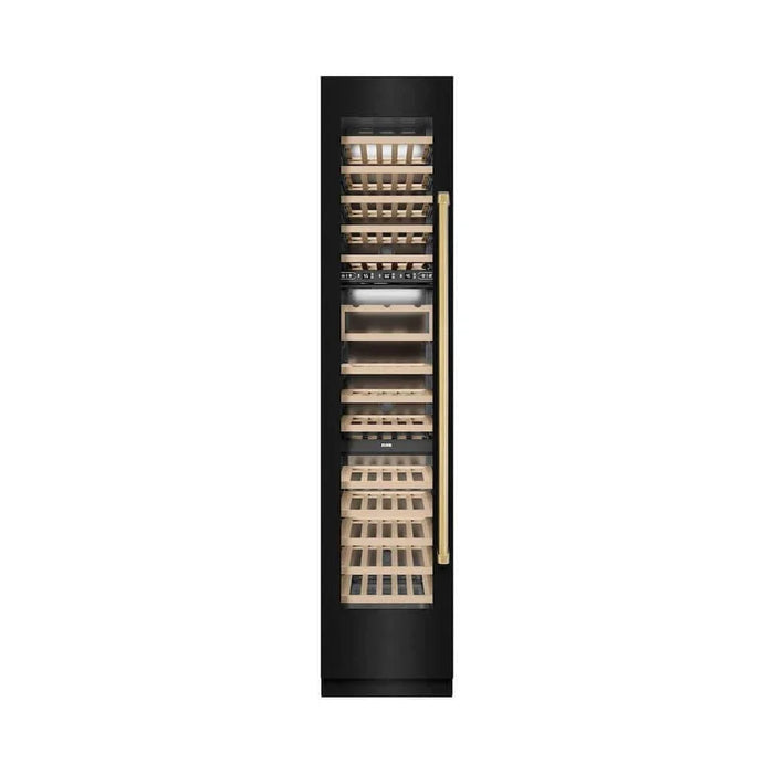 ZLINE 18"Triple Zone 68 Bottle Left Hinge Column Wine Cooler, Black Stainless Steel Polished Bronze RCWVLZ-BS-18-G09K