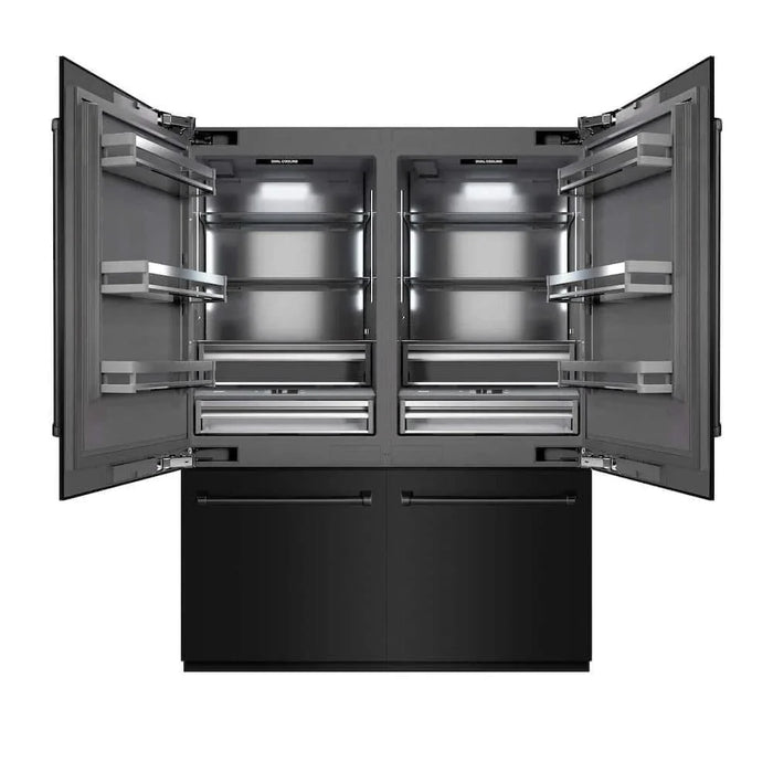 ZLINE 60" Panel Ready Built-In Bottom Freezer Refrigerator,Water Dispenser, Ice Maker, Black Stainless Steel,Graphite Gray, GRBIV-BS-6009K