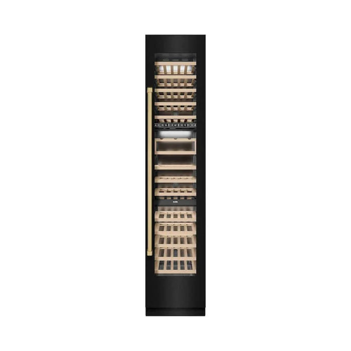 ZLINE 18"Triple Zone 68 Bottle Right Hinge Column Wine Cooler, Black Stainless Steel Champagne Bronze RCWVRZ-BS-18-CB09K
