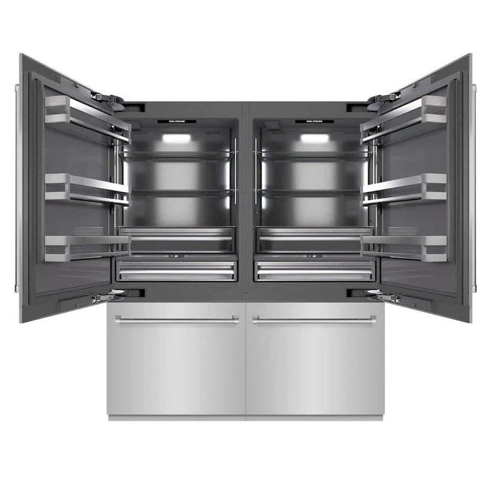 ZLINE 72" Built-In Bottom Freezer Refrigerator,Water Dispenser, Ice Maker,Graphite Gray GRBIT-304-7209K