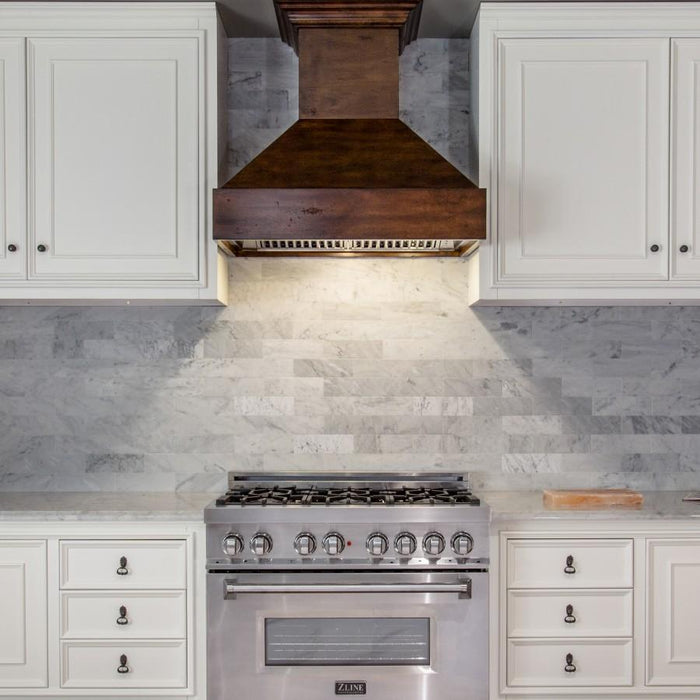 ZLINE 30" Wooden Wall Range Hood, Remote Motor, 355WH-RS-30-400 - Farmhouse Kitchen and Bath