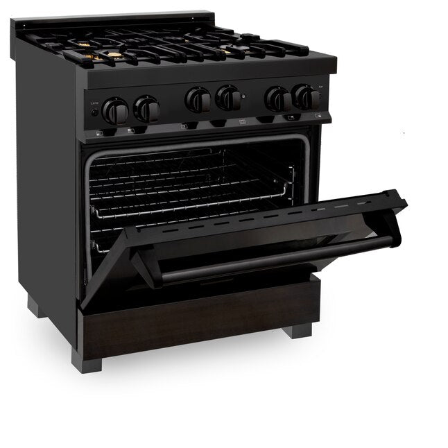 ZLINE Kitchen Package Refrigerator, Range , Range Hood , Microwave, Dishwasher 5KPR-RGBRH-MWDWV09K