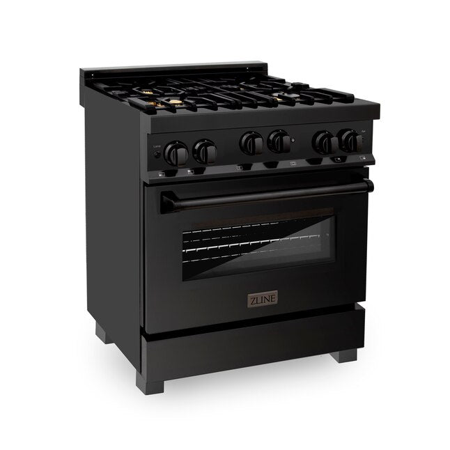ZLINE Kitchen Package Refrigerator, Range , Range Hood , Microwave, Dishwasher 5KPR-RGBRH-MWDWV09K