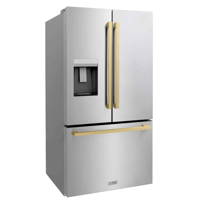 ZLINE 36" Refrigerator, Water, Ice Dispenser, Fingerprint Resistant, RSMZ-W-36-FCB09K
