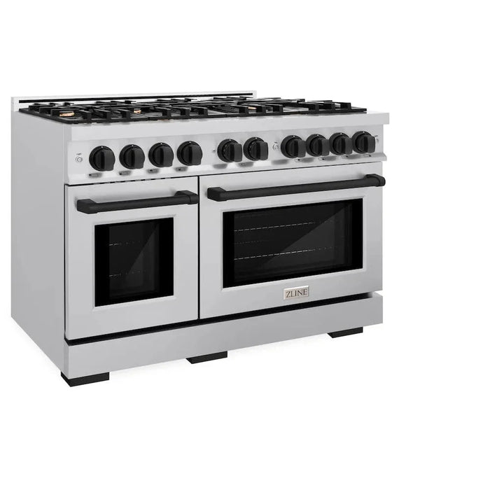 ZLINE 48" Select Dual Fuel Range Gas Cooktop Electric Convection Oven Stainless Steel Matte Black HDRZ-48-MB09K