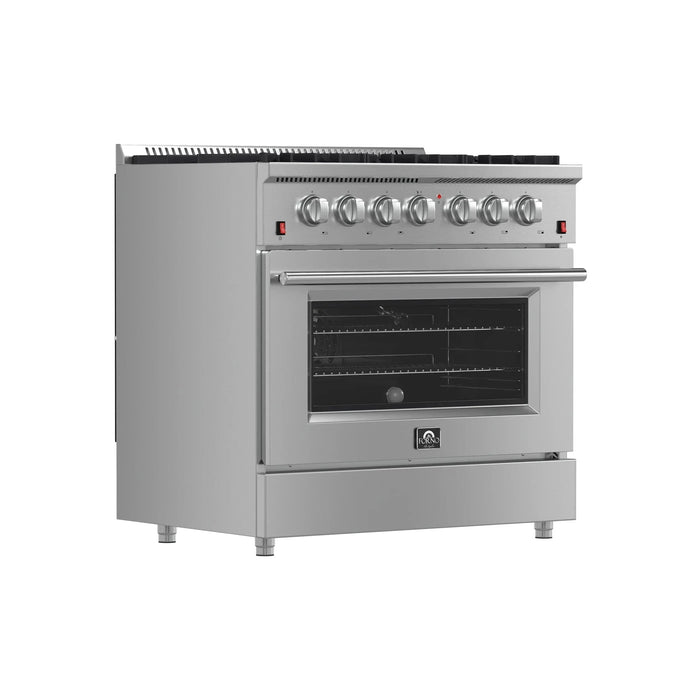Forno Appliance Package - 36" Gas Range, Dishwasher, 36" Refrigerator FBDL-004-01CAUS09K