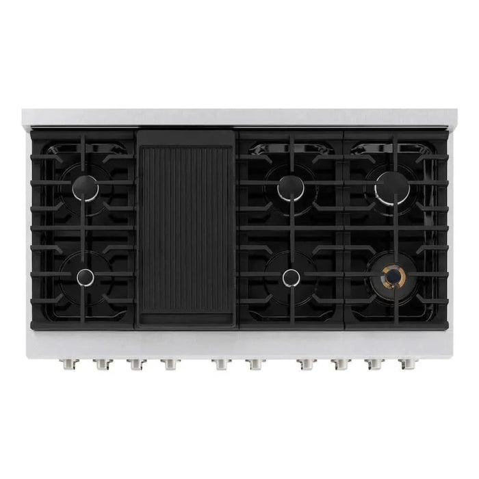 ZLINE 48"Gas Range, Convection Gas Oven, DuraSnow® Black Matte, SGRS-BLM-4809K