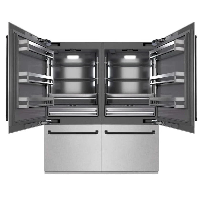 ZLINE 72" Built-In Bottom Freezer Refrigerator,Water Dispenser, Ice Maker, DuraSnow® Stainless Steel Graphite Gray Matte Black GRBITZ-SN-72-MB09K