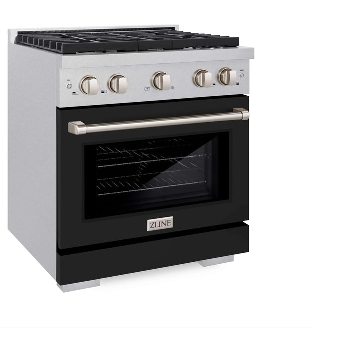ZLINE 30"Paramount Dual Fuel Range DuraSnow® Black Matte SDRS-BLM-3009K