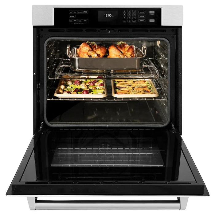 ZLINE 30"Professional True Convection Single Wall Oven, Air Fry, Self Clean, DuraSnow® White Matte WASS-WM-3009K