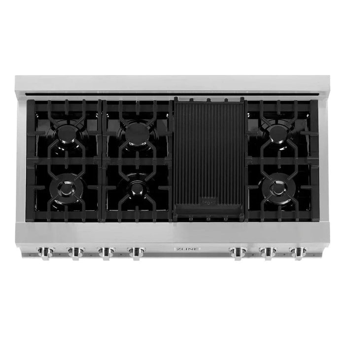 ZLINE 48 inch Rangetop with 7 Gas Burners, Griddle RT-GR-4809K