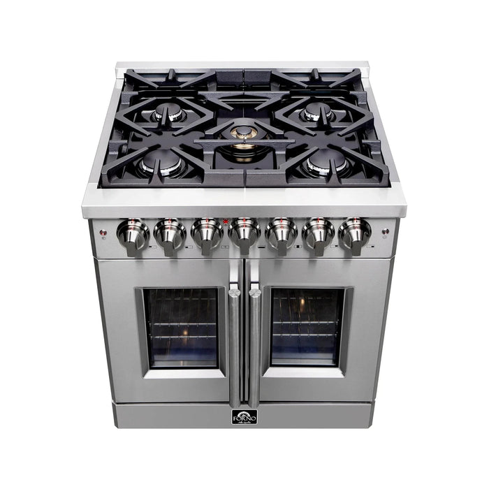 FORNO Massimo 30″ French Door Dual Fuel Range FFSGS6325-3009K