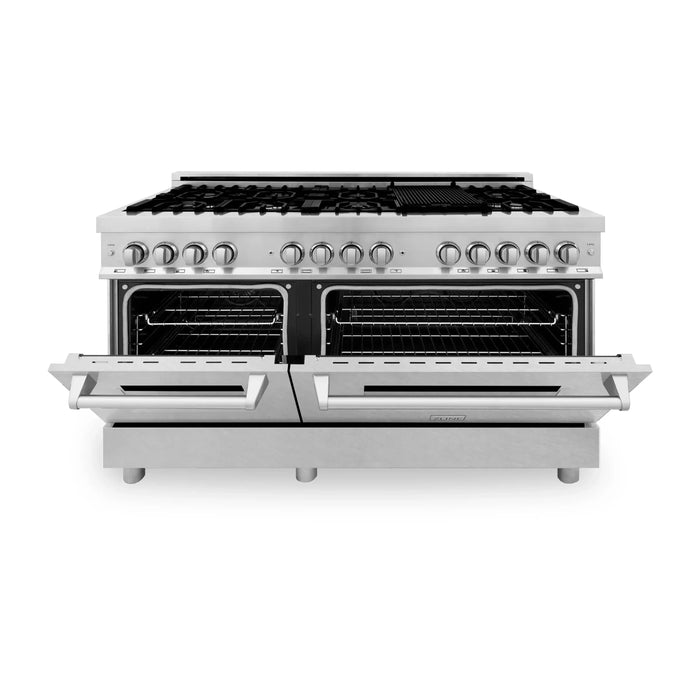 ZLINE 60" Professional Dual Fuel Range with Snow Finish Door, RA-SN-6009K