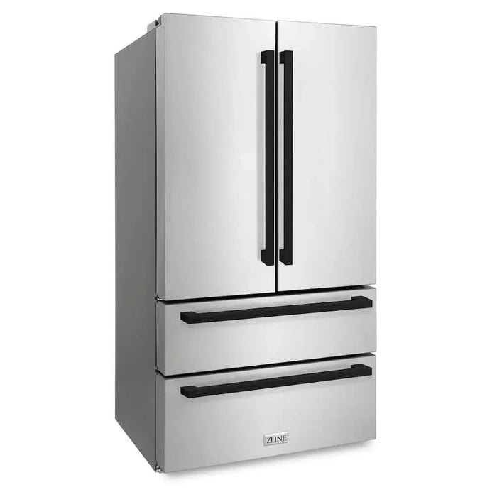 ZLINE Autograph Edition 36" Counter-Depth French Door Refrigerator,  Ice Maker, Fingerprint-Resistant Stainless Steel RFMZ-36-FMB09K