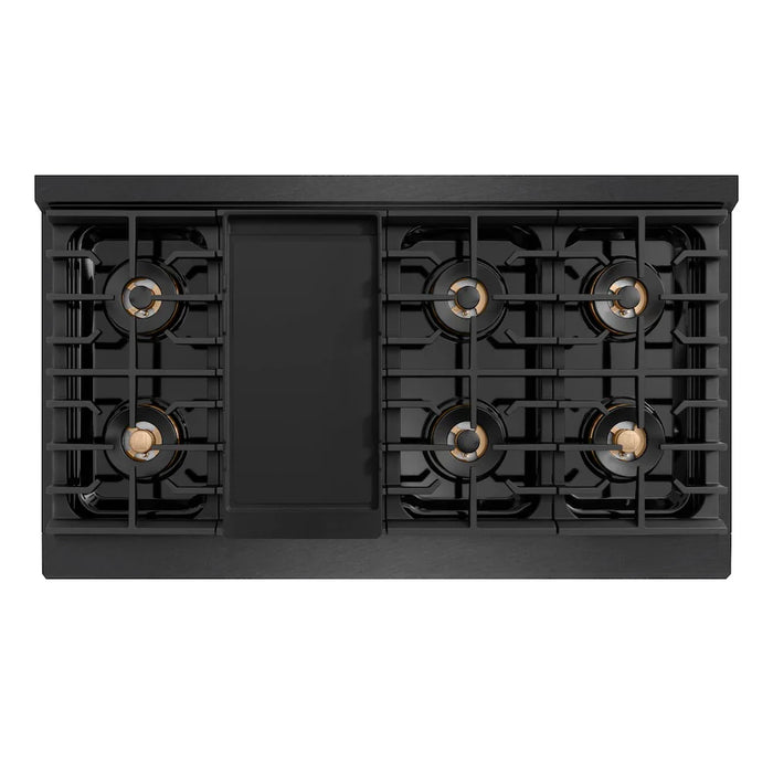 ZLINE 48" Paramount Dual Fuel Range DuoPro™ Cooktop, Electric Convection Oven, Black Satin Stainless Steel PSDRBSZ-48-CB09K