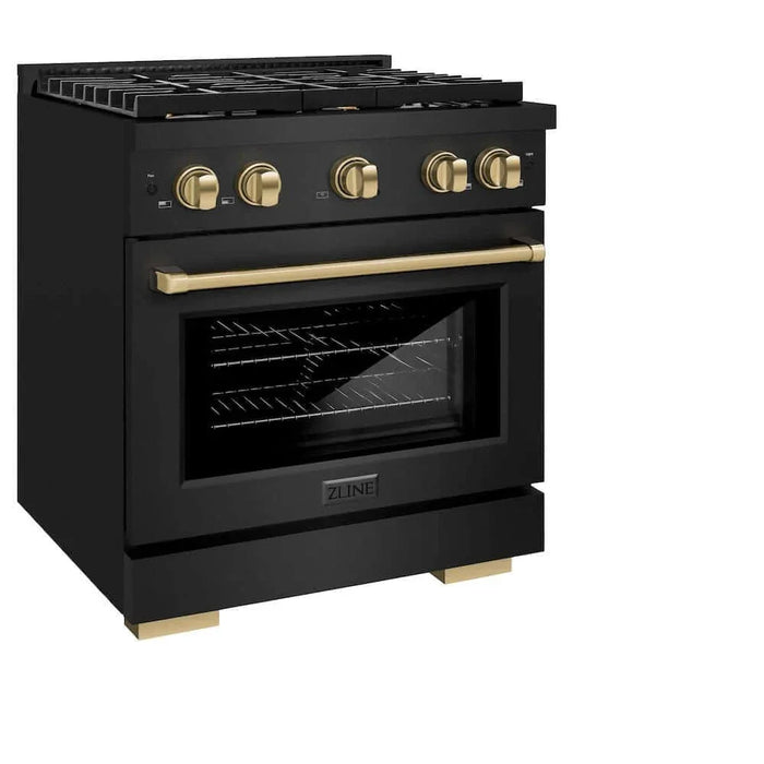 ZLINE 30"Gas Range, Convection Gas Oven, Black Champagne Bronze, SGRBZ-30-CB09K