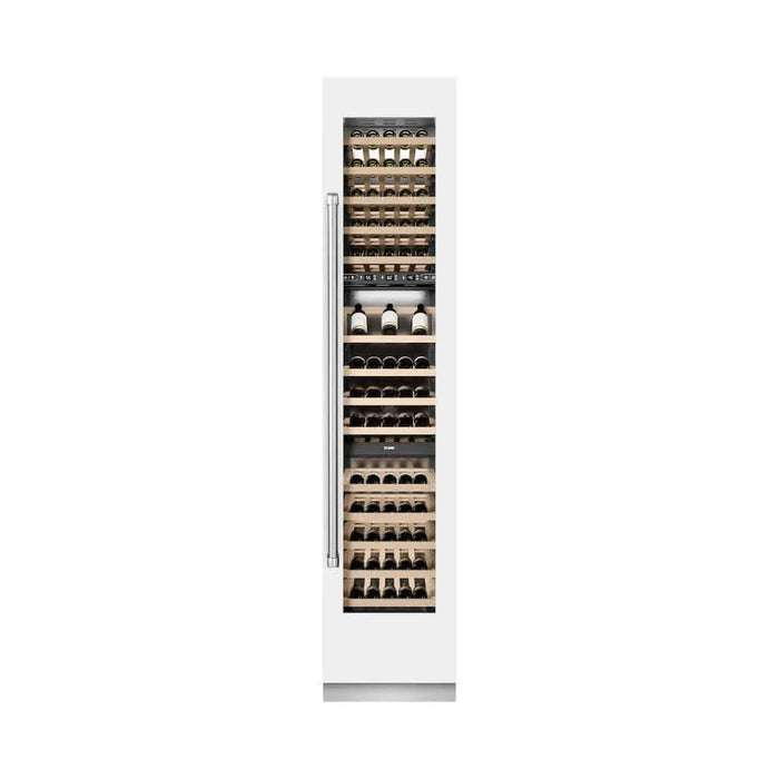 ZLINE 18"Triple Zone 68 Bottle Right Hinge Column Wine Cooler, White Matte Stainless Steel RCWVR-WM-1809K