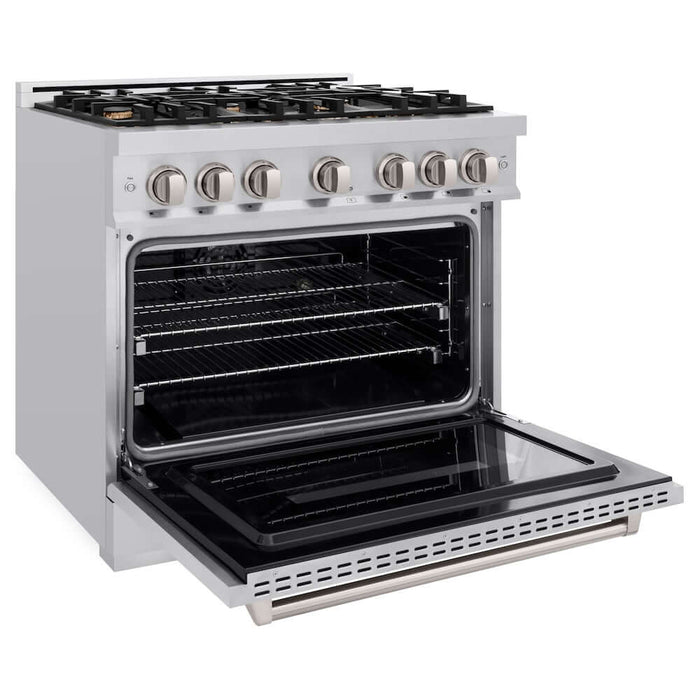 ZLINE 36" Dual Fuel Range, Gas Cooktop, Electric Convection Oven Stainless Steel, CDR-BR-3609K