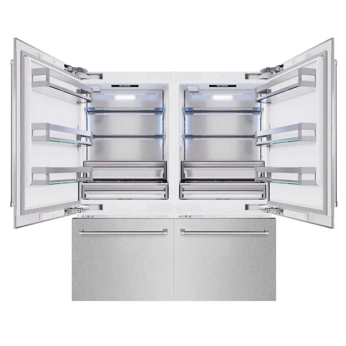 ZLINE 72" Built-In Bottom Freezer Refrigerator,Water Dispenser, Ice Maker, DuraSnow® Stainless Steel RBIT-SN-7209K