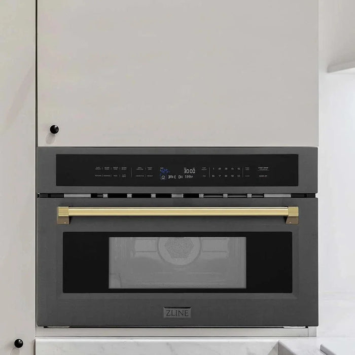 ZLINE 30” Convection Microwave, Black Stainless, Gold MWOZ-30-BS-G09K