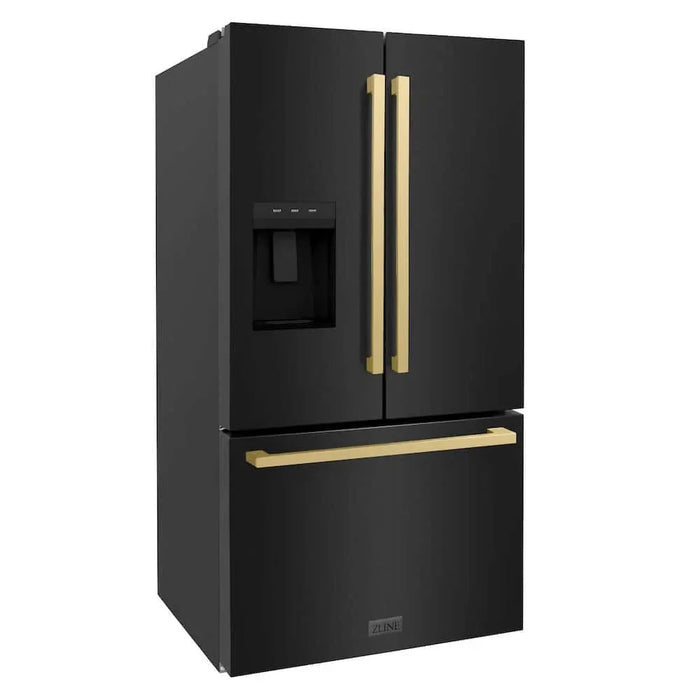 ZLINE 36" Refrigerator, Water, Ice Dispenser, Black Stainless, RSMZ-W36-BS-FCB09K