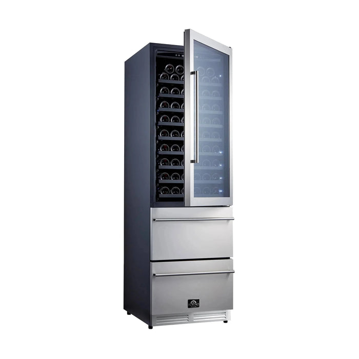 FORNO Azienda 24" 108 Bottle Triple Zone Wine Cooler FWCDR6628-24S09K