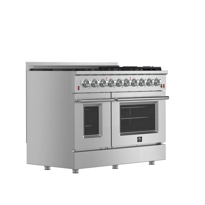 Forno Appliance Package - 48" Gas Range, Wall Mount Range Hood and 60" Refrigerator FBDL-018-04CAUS09K