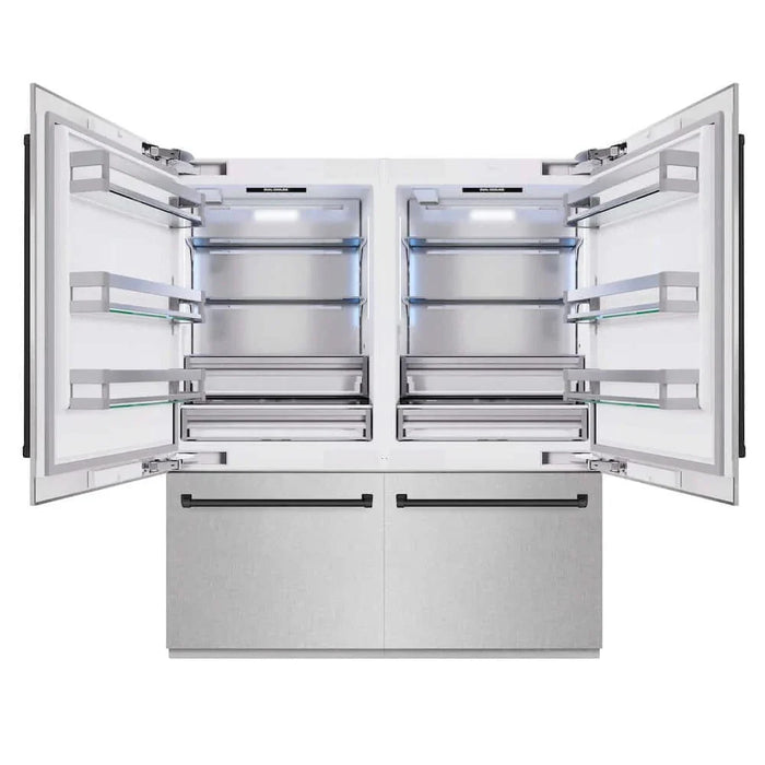 ZLINE 72" Built-In Bottom Freezer Refrigerator,Water Dispenser, Ice Maker, DuraSnow® Matte Black RBITZ-SN-72-MB09K