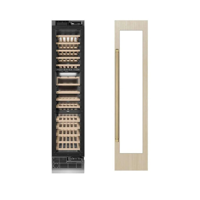 ZLINE 18" Triple Zone 68 Bottle Panel Ready Column Right Hinge Wine Cooler Champagne Bronze RBCWVRZ-18-CB09K