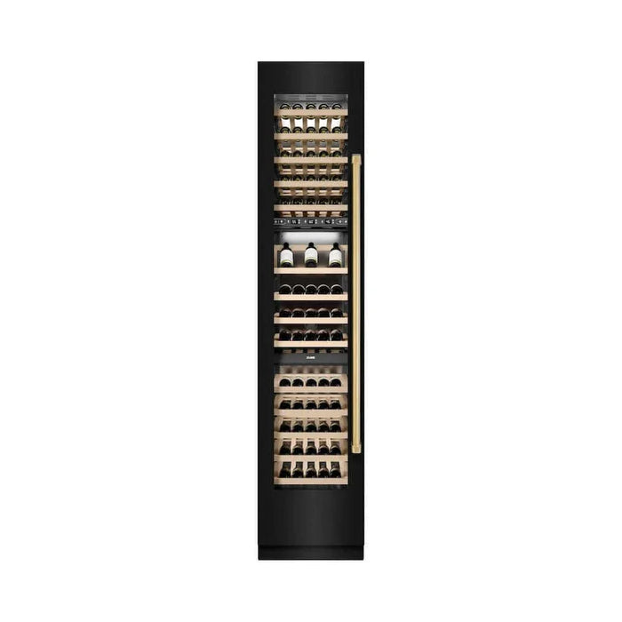 ZLINE 18"Triple Zone 68 Bottle Left Hinge Column Wine Cooler, Black Stainless Steel Polished Bronze RCWVLZ-BS-18-G09K