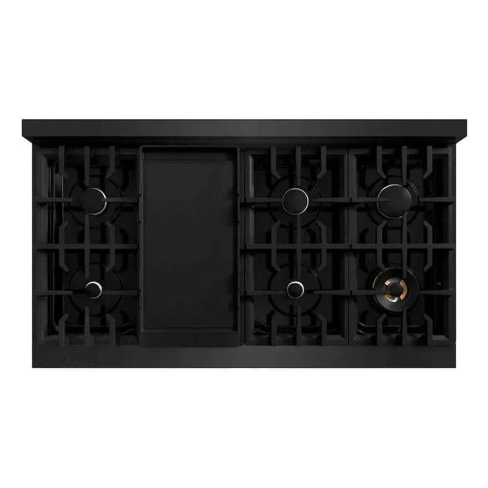 ZLINE 48" Select Dual Fuel Range Gas Cooktop Electric Convection Oven Black Stainless Steel HDRB-4809K