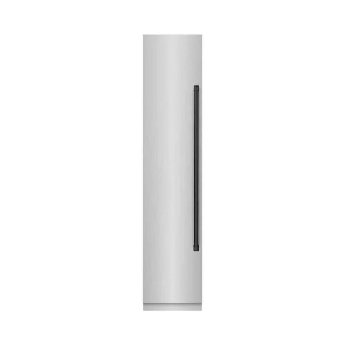 ZLINE 18" Left Hinge Column Freezer Stainless Steel, Graphite Gray Interior Matte Black RCFVLZ-30418-MB09K