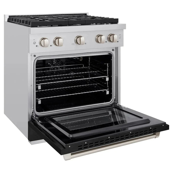 ZLINE 30"Paramount Dual Fuel Range Stainless Steel, Black Matte, SDR-BLM-3009K