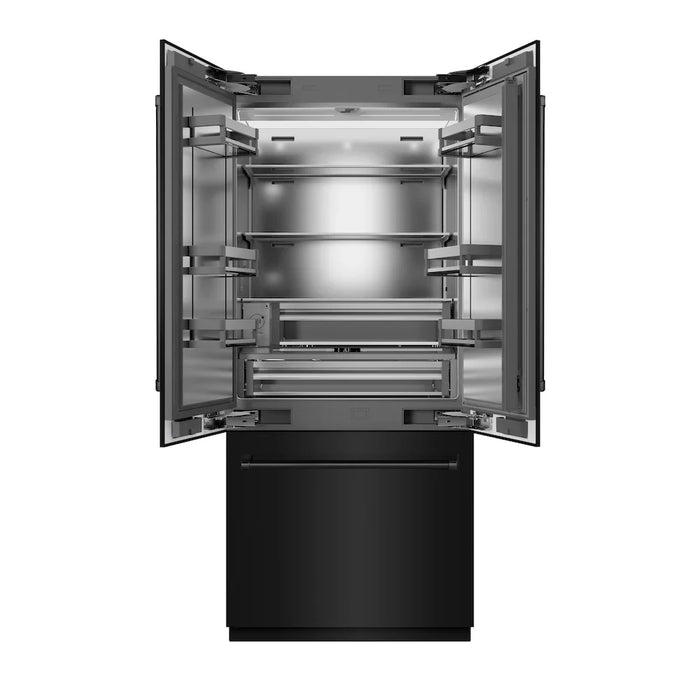 ZLINE 36" French Door Built-In Bottom Freezer Refrigerator, Water Dispenser, Ice Maker SRBIV-BS-3609K