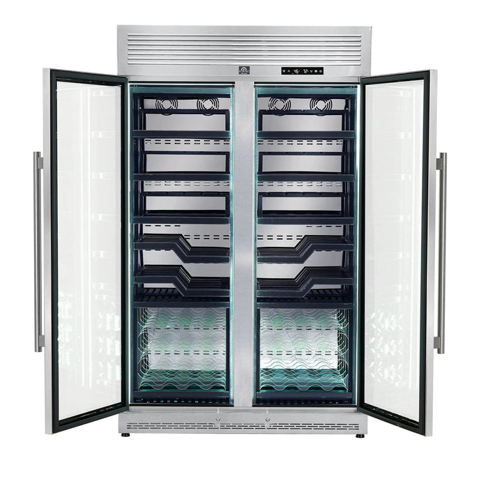 FORNO Abruzzo 48" 102 Bottle Dual Zone Wine Cooler FWCDR6610-48S09K