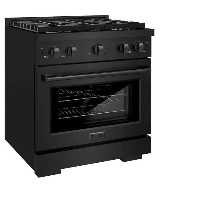 ZLINE 30 in.Gas Range, Convection Gas Oven, Black Stainless Steel, SGRB-3009K