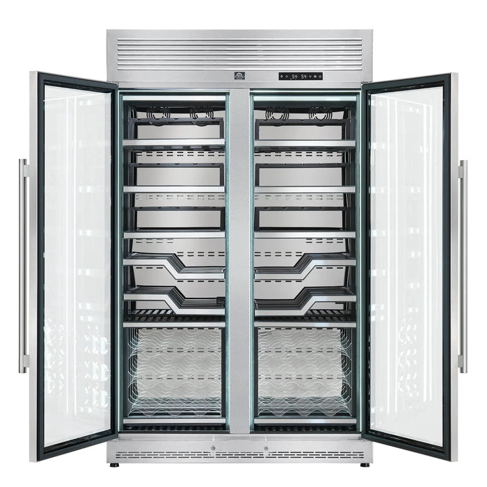 FORNO Abruzzo 48" 102 Bottle Dual Zone Wine Cooler FWCDR6611-48S09K